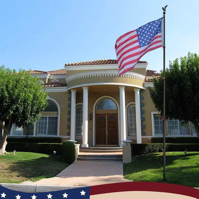 Alt view image 2 of 7 - Yescom EZ GO 20ft Eagle Topper Telescopic Flag Pole Kit Upgraded Rotating Lock Outside 3x5' US Flag Ball Final Black