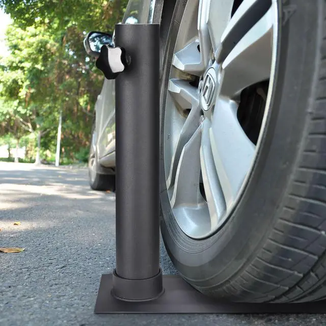Alt view image 3 of 7 - Yescom EZ GO 30ft Telescopic Flag Pole Kit Wheel Tire Mount Stand Upgrade Rotating Lock Outdoor Camper RV Tailgate Black
