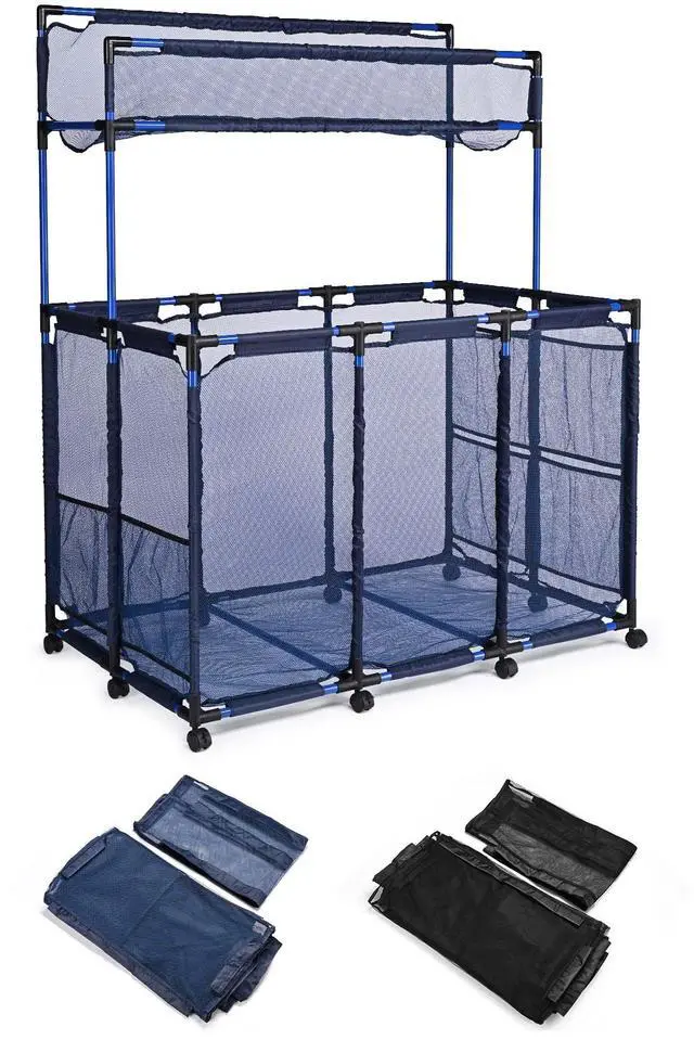 Main image of Yescom Mesh Pool Storage Bin Cart Rolling Toys Bin Storage 214 Gallon Organizer Extra Large 6 Wheels with Black Cover Replacement