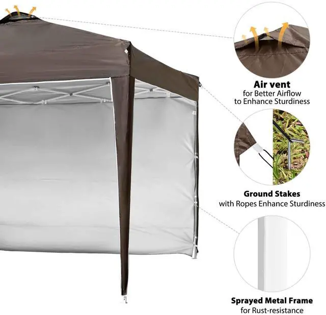 Alt view image 3 of 7 - InstaHibit 10x10 Ft Pop Up Canopy with Sidewall & Bag Party Tent Outdoor Event