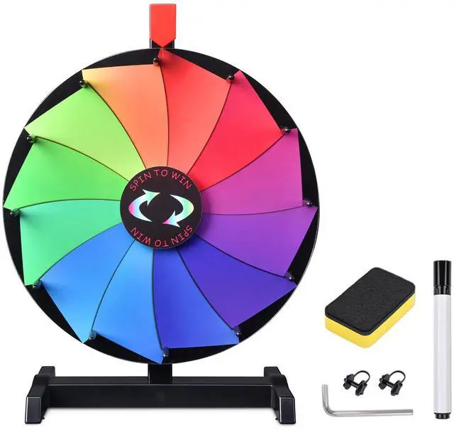 Main image of WinSpin 15" Tabletop Color Prize Wheel 12 Slots Editable Fortune Spinning Wheel for Tradeshow Carnival Game Wheel, Pinwheel Series
