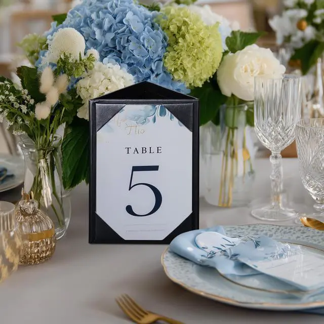 Alt view image 7 of 7 - 10pcs 4"x6" 3-Side Triangle Menu Holder Black Table Tent for Bar Cafe Restaurant