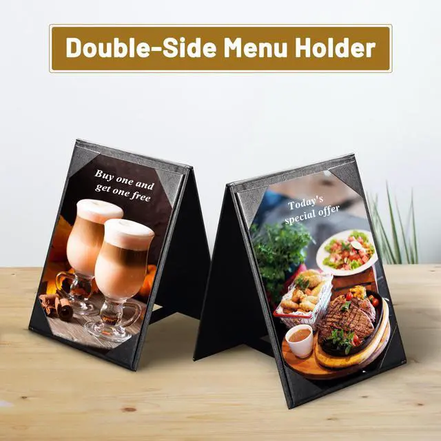 Alt view image 2 of 7 - WeChef 10 Pack 5"x7" Double-Sided Menu A-Frame Holder Table Tent Restaurant Cafe