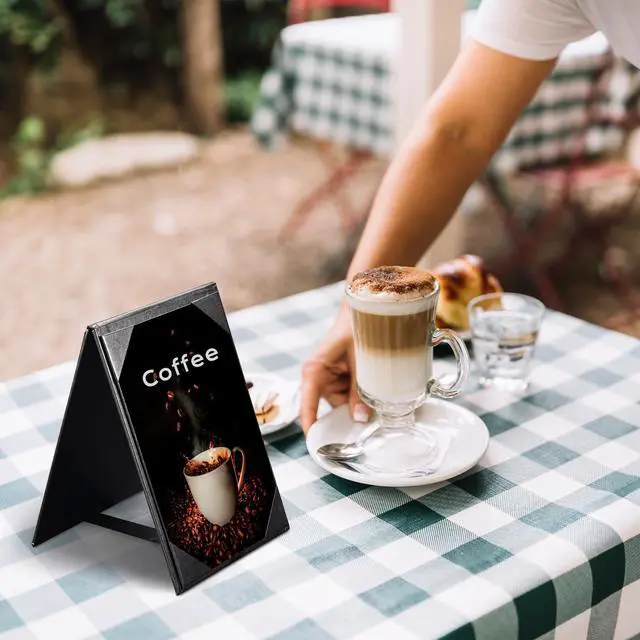 Alt view image 6 of 7 - WeChef 10 Pack 5"x7" Double-Sided Menu A-Frame Holder Table Tent Restaurant Cafe
