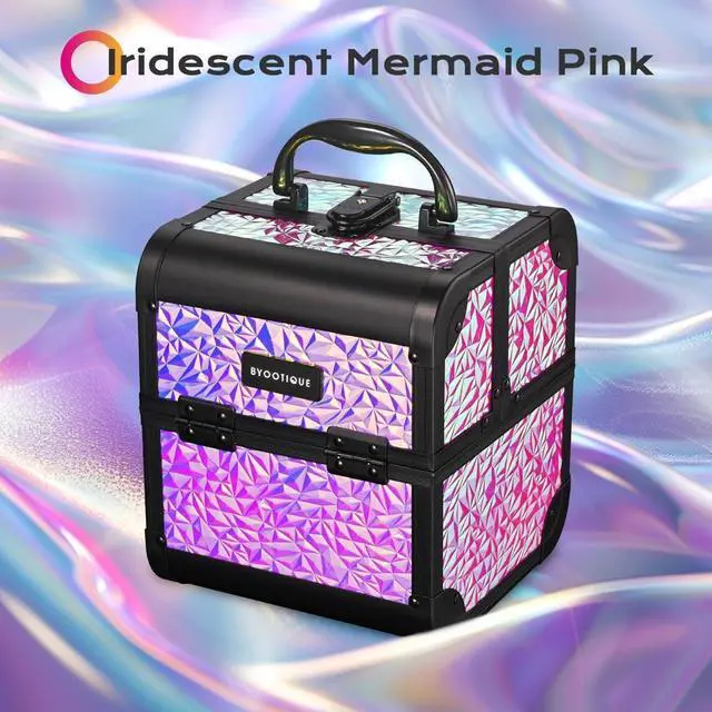 Alt view image 6 of 7 - Byootique Rolling Nail Table Kit w/ Makeup Case Cosmetic Organizer Aluminum Pink