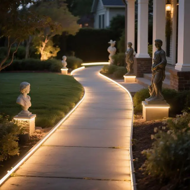 Alt view image 6 of 7 - DELight 150FT Warm White Neon Rope Lights with Remote Control AC 110V IP65 Waterproof Cuttable Dimmable Flexible DIY DEL-D150W