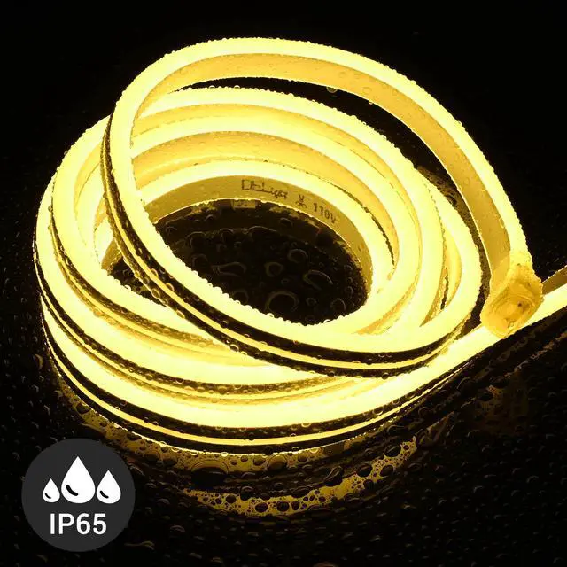 Alt view image 5 of 7 - DELight 150FT Warm White Neon Rope Lights with Remote Control AC 110V IP65 Waterproof Cuttable Dimmable Flexible DIY DEL-D150W