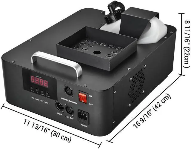 Alt view image 7 of 7 - Yescom Vertical Smoke Fog Machine With Lights LED 1500W Floor Fogger DJ Equipment for Parties Stage Show Weddings Disco