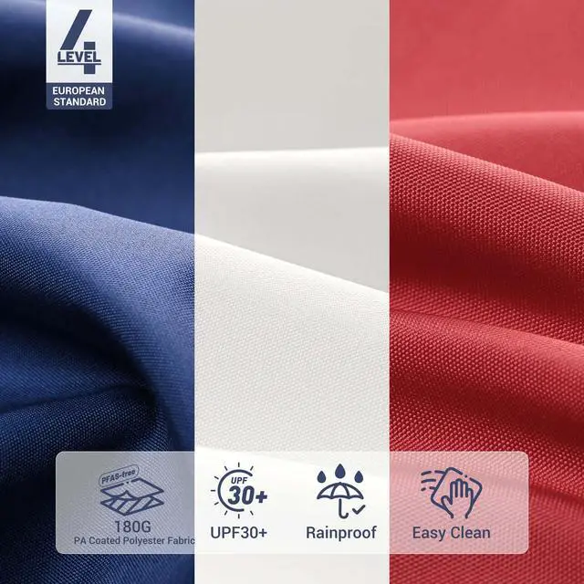 Alt view image 4 of 7 - Yescom 7.5Ft Outdoor Patio Umbrella with Tilt Crank Strap UV Block Sunshade Garden Parasol for Yard Deck Market Pool,Navy+Red+Ivory