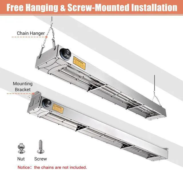 Alt view image 3 of 7 - WeChef 43" Commercial Food Warmer 1100W Electric Strip Heater Stainless Steel Heating Lamp for Restaurant