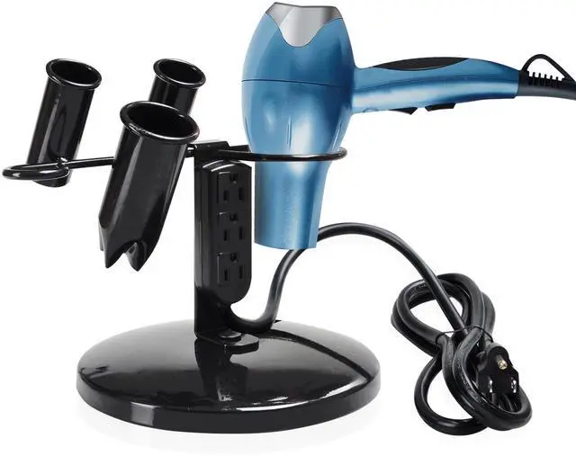 Alt view image 6 of 6 - Byootique 2Pcs Tabletop Blow Dryer Hair Iron Holder Hair Tool Salon Appliance Stand w/ 3 Outlets