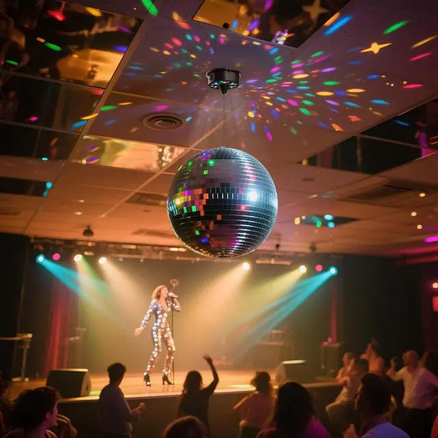 Alt view image 2 of 6 - Yescom 16" Large Disco Ball with Motor Rotating 6RPM 18 RGBW LED Lights for 70s 80s Party Wedding Event Holiday Decor