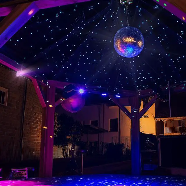 Alt view image 5 of 7 - Yescom 12" Large Disco Ball with Motor and Lights 6RPM Rotator & 2PCS 3W RGB Spotlights for 70s 80s Party DJ Bands Studio Event