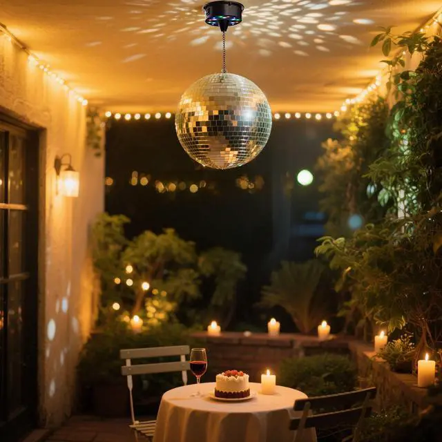 Alt view image 9 of 13 - Large 12" Mirror Glass Disco Ball DJ Dance Home Party Bands Club Stage Lighting