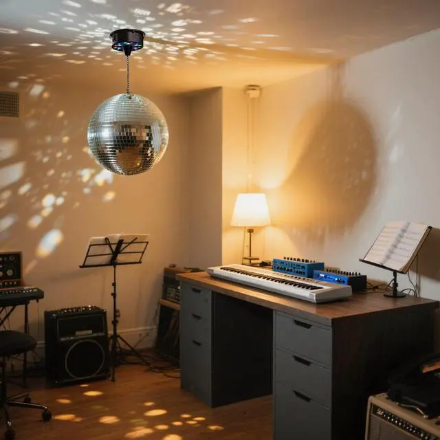 Alt view image 10 of 13 - Large 12" Mirror Glass Disco Ball DJ Dance Home Party Bands Club Stage Lighting