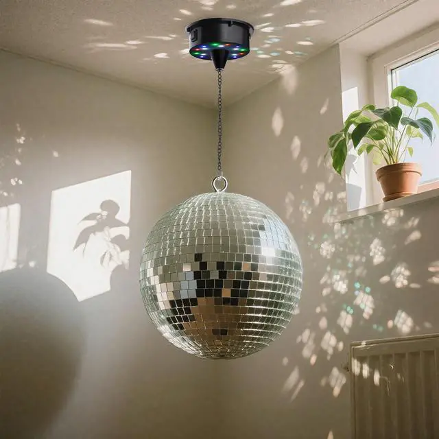 Alt view image 11 of 13 - Large 12" Mirror Glass Disco Ball DJ Dance Home Party Bands Club Stage Lighting