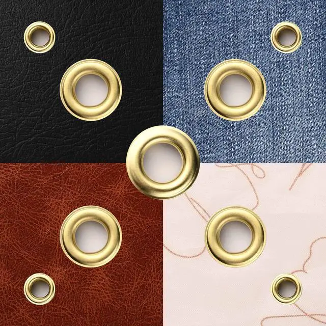 Alt view image 7 of 7 - Yescom Grommet Tool Kit 1/2" 3/8" 7/32" Solid Brass Eyelets Washers 900 pcs & Hole Puncher #0 #2 #4 Hand Press Machine