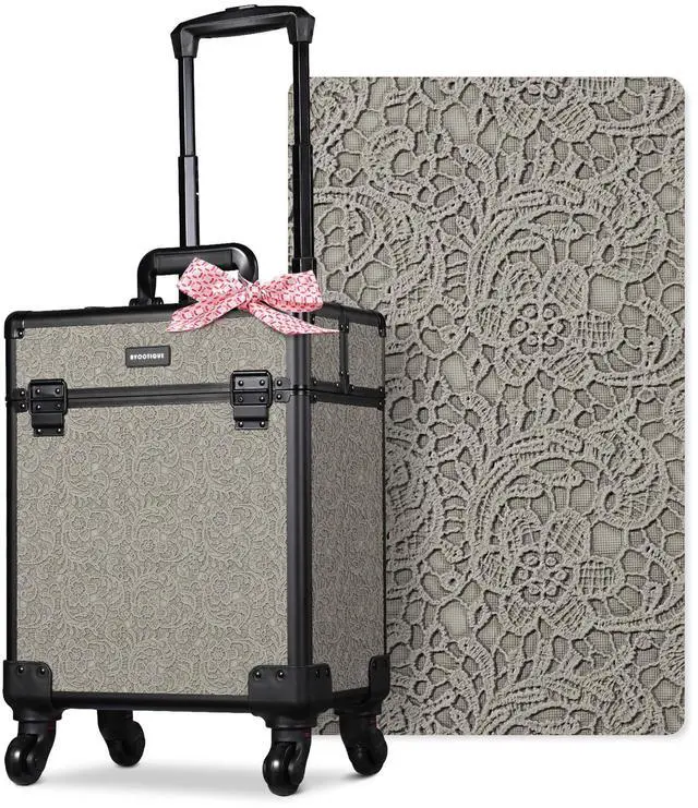 Main image of Byootique Rolling Makeup Train Case Cosmetic Trolley Organizer Rococo GainsBoro