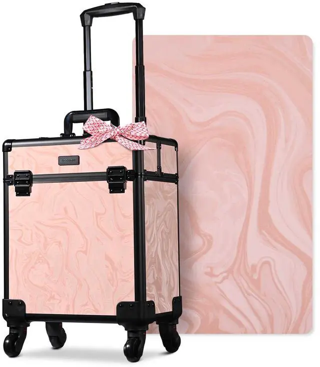 Main image of Byootique Rolling Makeup Train Case Cosmetic Trolley Organizer Salon CB Dusk