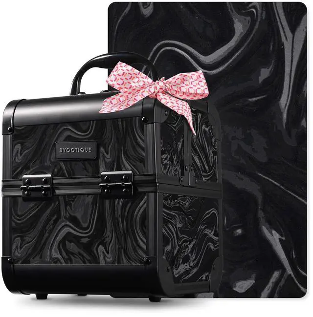 Main image of Byootique Makeup Train Case Cosmetic Organizer w/ Mirror Tray Artist CB Shadows
