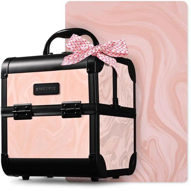 Main image of Byootique Makeup Train Case Cosmetic Organizer w/ Mirror Tray Artist CB Dusk