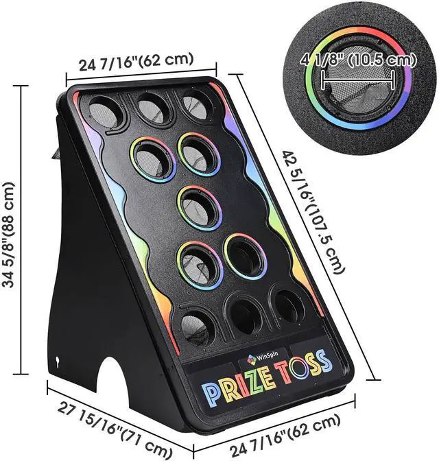 Alt view image 2 of 7 - WinSpin Bean Bag Toss Game Cornhole Board Set Prize Toss with 5 Bean Bags Stakes