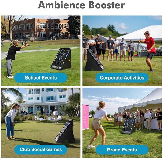 Alt view image 7 of 7 - WinSpin Bean Bag Toss Game Cornhole Board Set Prize Toss with 5 Bean Bags Stakes