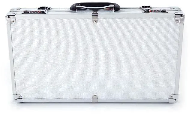 Alt view image 2 of 5 - 18 Inch Aluminum New Framed Locking Gun Pistol HandGun Lock Box Hard Storage Carry Case Silver