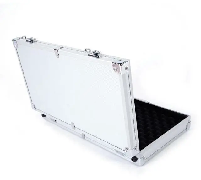 Alt view image 3 of 5 - 18 Inch Aluminum New Framed Locking Gun Pistol HandGun Lock Box Hard Storage Carry Case Silver
