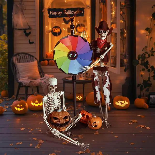 Alt view image 6 of 7 - Yescom Halloween Pirate Life Size Skeleton Cowboy Party Decoration Haunted House Props 2025