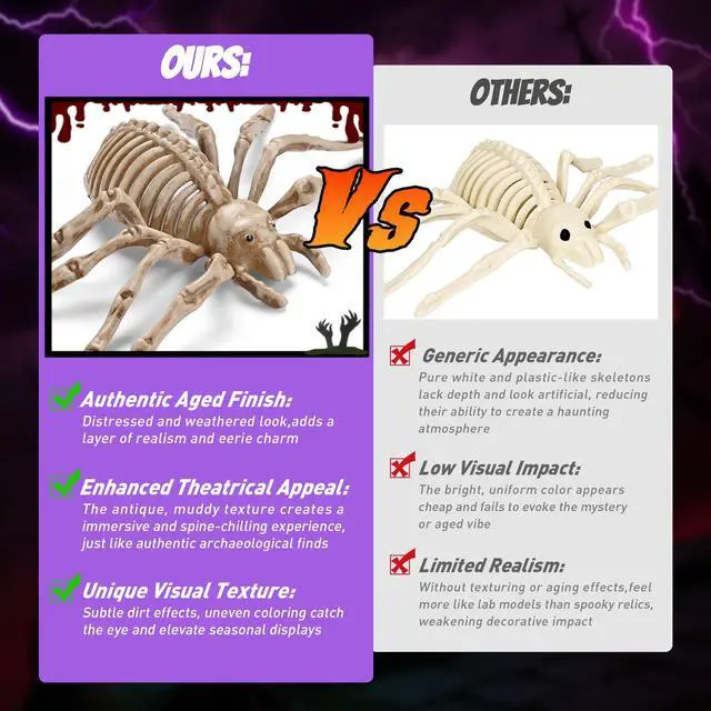 Alt view image 4 of 7 - Yescom 2 Pcs Spider and 2 Pcs Scorpion Skeletons Halloween Decor Waterproof Plastic Yard Props 2025