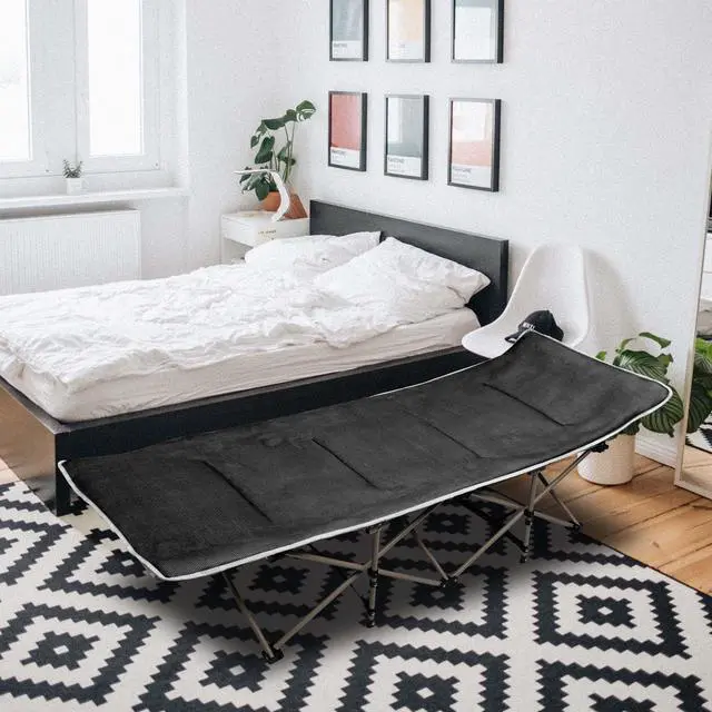 Alt view image 3 of 7 - Potable Folding Camping Cot Bed Carry Bag for Travel Home Lounging Office Rest
