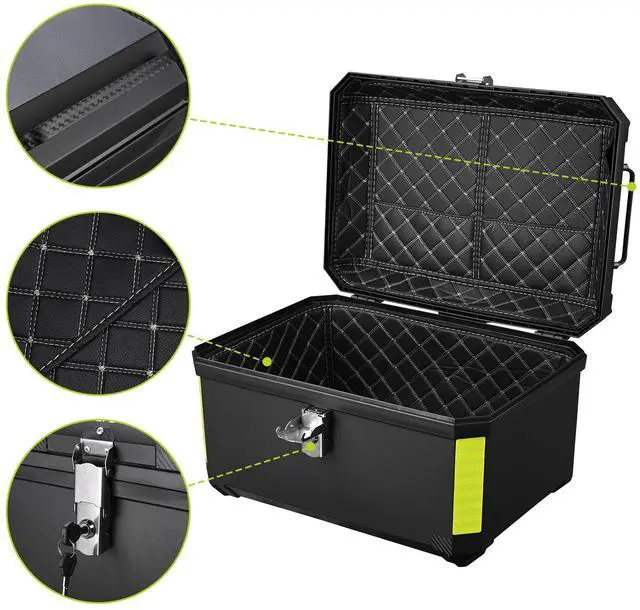 Alt view image 3 of 7 - AHR 65L Universal Motorcycle Tour Tail Box Scooter Trunk Storage Security Lock