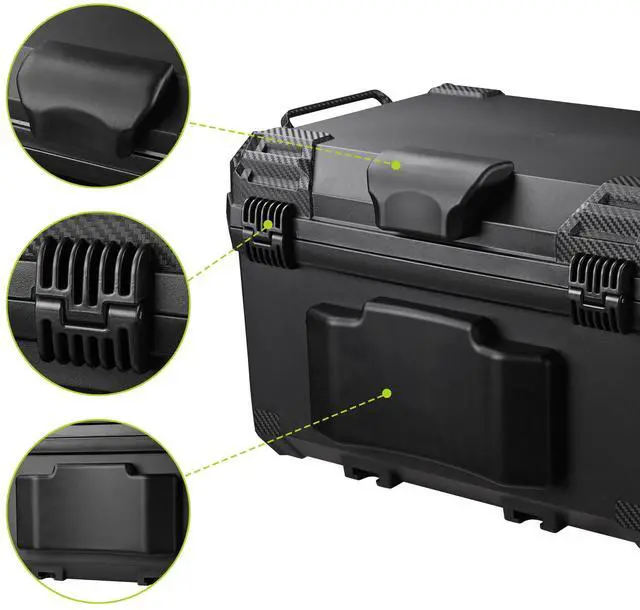 Alt view image 4 of 7 - AHR 65L Universal Motorcycle Tour Tail Box Scooter Trunk Storage Security Lock