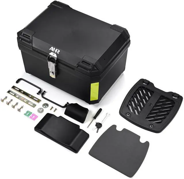 Alt view image 6 of 7 - AHR 65L Universal Motorcycle Tour Tail Box Scooter Trunk Storage Security Lock
