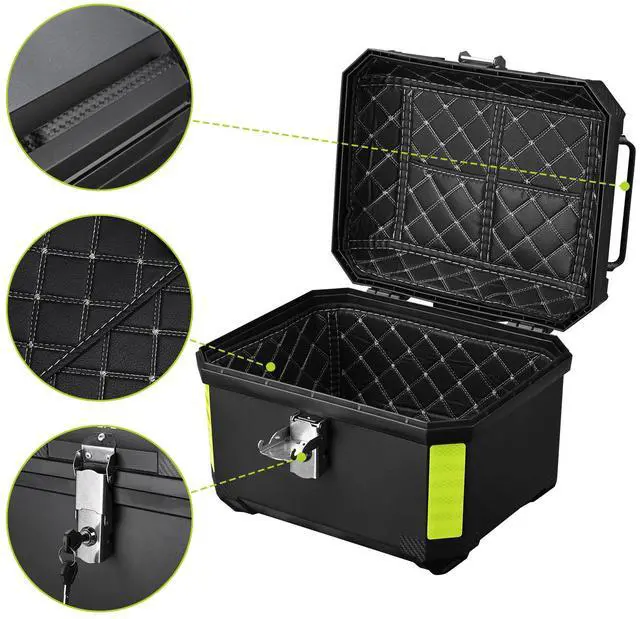 Alt view image 3 of 7 - AHR 36L Universal Motorcycle Tour Tail Box Scooter Trunk Storage Security Lock