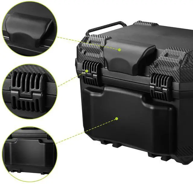 Alt view image 4 of 7 - AHR 36L Universal Motorcycle Tour Tail Box Scooter Trunk Storage Security Lock