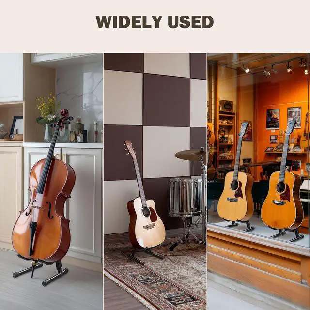 Alt view image 7 of 7 - Yescom 6 Pcs Folding Guitar Stand Floor A-Frame w/ Foam Arms Instrument Display Universal for Acoustic Electric Bass