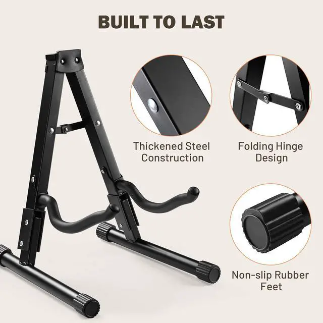 Alt view image 4 of 6 - Yescom 10 Pcs Folding Guitar Stand Floor A-Frame w/ Foam Arms Instrument Display Universal for Acoustic Electric Bass