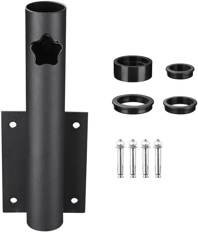 Main image of Yescom Universal Flag Pole Holder Deck Mount Bracket for Outside Fit 1" to 2 3/8" Pole