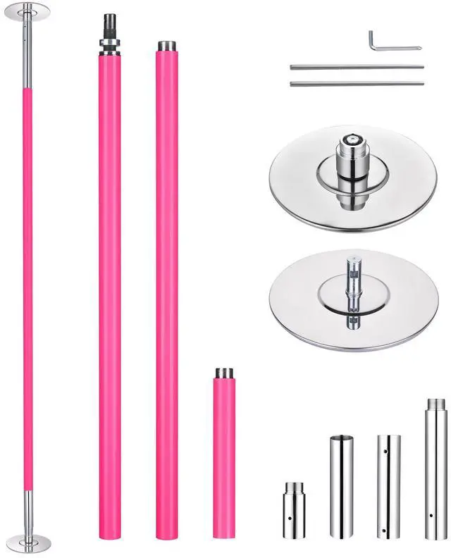 Main image of Yescom 10.1 Ft Static Spinning Dancing Pole Kit 45mm Silicone Party Club Exercise Pink