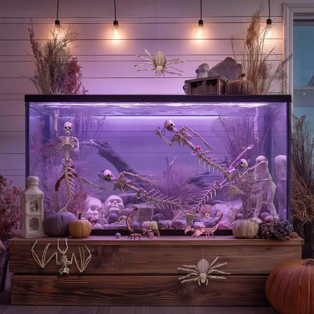 Alt view image 4 of 7 - Yescom 4 Pcs 16" Mermaid Skeleton Hanging Bones with Movable Joints Halloween Décor