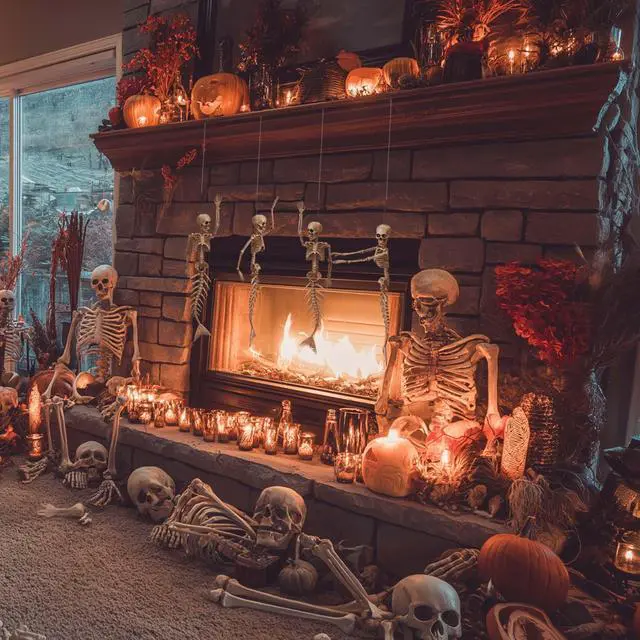 Alt view image 6 of 7 - Yescom 4 Pcs 16" Mermaid Skeleton Hanging Bones with Movable Joints Halloween Décor