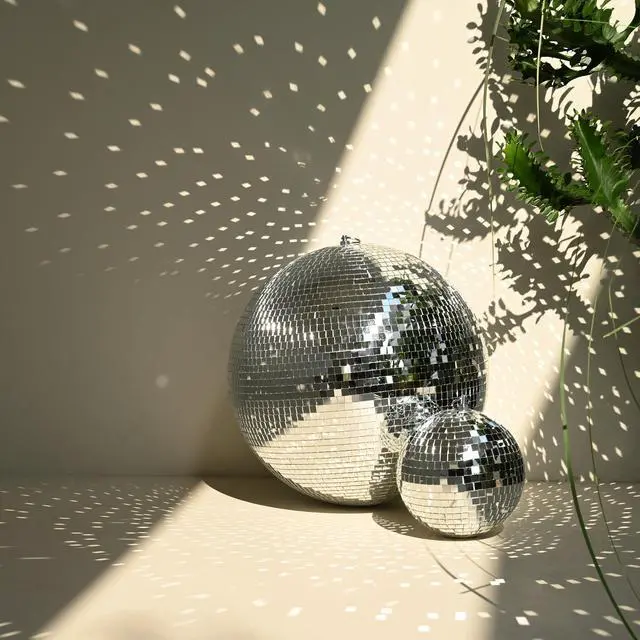 Alt view image 3 of 7 - Yescom 4PCS 7" Mirror Disco Ball Set Small Mini Hanging Decor for 70s 80s Party Events Wedding DJ Dance Club Stage Lighting Silver