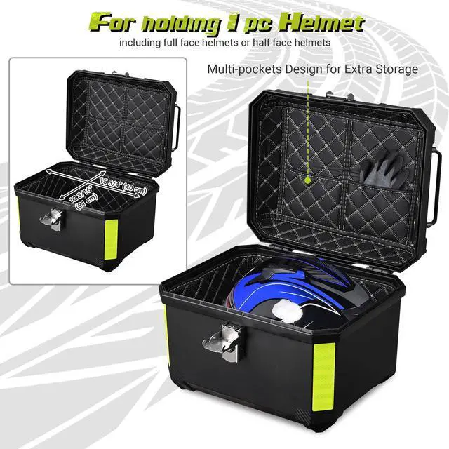 Alt view image 5 of 7 - AHR 45L Universal Motorcycle Tour Tail Box Scooter Trunk Storage Safety Lock