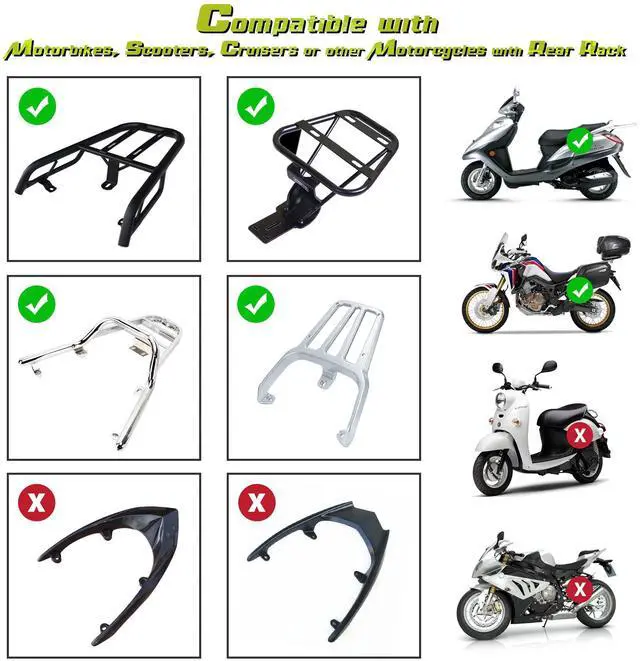 Alt view image 7 of 7 - AHR 45L Universal Motorcycle Tour Tail Box Scooter Trunk Storage Safety Lock