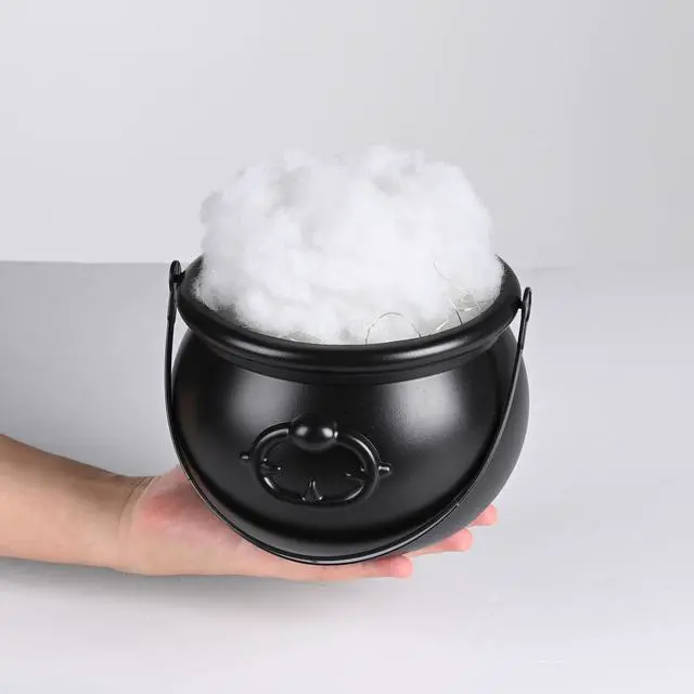 Alt view image 7 of 7 - Yescom Halloween Witches Cauldron 31" Tripod Hanging Black Pot LED Light Adjustable Chain Hook Decoration