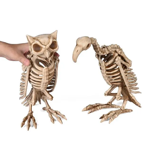 Alt view image 7 of 7 - Yescom 7 Ft Scary Animated Pumpkin with Vulture & Owl Skeleton Halloween Decorations Party 2025