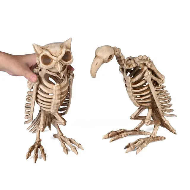 Alt view image 5 of 7 - Yescom 5.4 Ft Life Size Cowboy Skeleton with Vulture & Owl Skeleton Halloween Decorations Party 2025