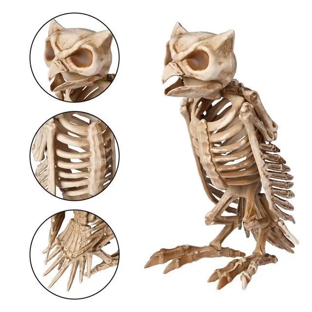 Alt view image 7 of 7 - Yescom 5.4 Ft Life Size Cowboy Skeleton with Vulture & Owl Skeleton Halloween Decorations Party 2025